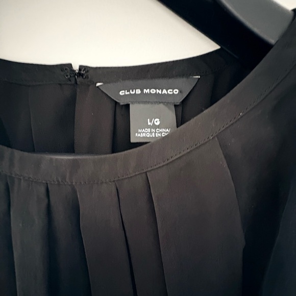 Club Monaco Black Pleated Blouse - Picture 2 of 3